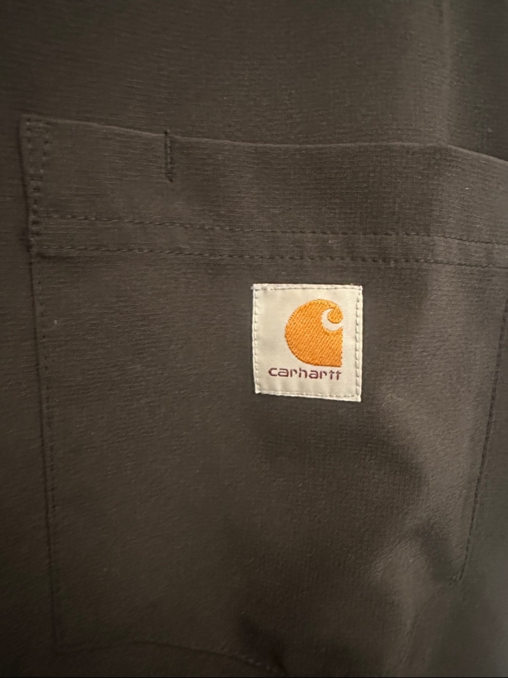 Carhartt Men’s Black V-Neck Short Sleeve Force Scrub Top Sz M Modern Fit - Picture 5 of 5